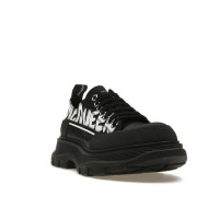 Женские кроссовки Alexander McQueen Tread Slick Low Lace Up Canvas Graffiti Black White Black (W)