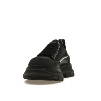 Женские кроссовки Alexander McQueen Tread Slick Low Lace Up Canvas Graffiti Black White Black (W)