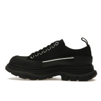 Женские кроссовки Alexander McQueen Tread Slick Low Lace Up Canvas Graffiti Black White Black (W)