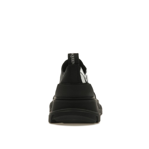 Кроссы Alexander McQueen Tread Slick Low Lace Up Canvas Graffiti Black White Black (W) - женская сетка размеров