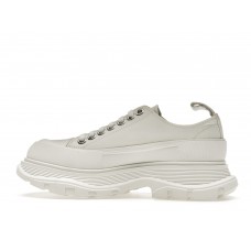 Женские кроссовки Alexander McQueen Tread Slick Low Lace Up Graffiti White Silver (W)