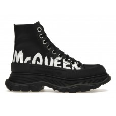 Женские кроссовки Alexander McQueen Tread Slick Boot Polyfaille Graffiti Black White (W)