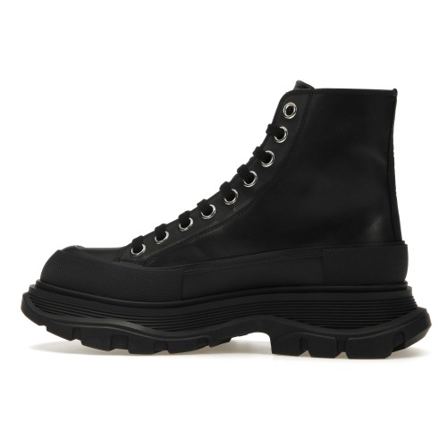 Кроссы Alexander McQueen Tread Slick Boot Polyfaille Graffiti Black White (W) - женская сетка размеров