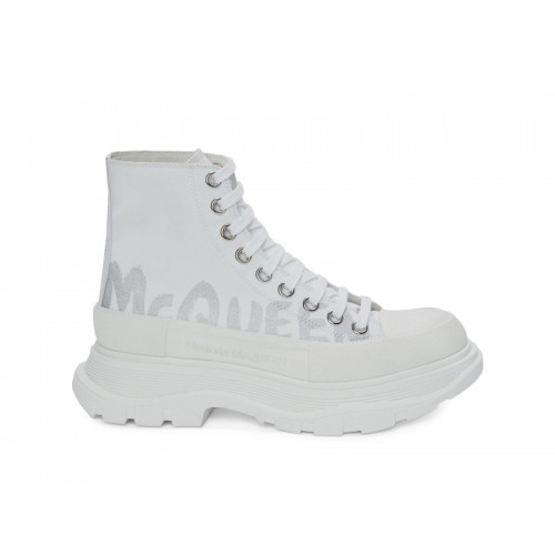 Alexander McQueen Tread Slick Boot Graffiti White Silver (W) - женская сетка размеров