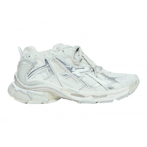 Кроссы Balenciaga Runner White Grey Silver (W) - женская сетка размеров