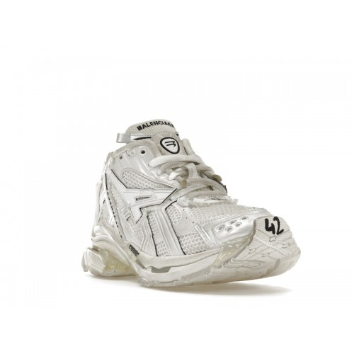 Кроссы Balenciaga Runner Leather Free White - мужская сетка размеров