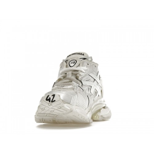 Кроссы Balenciaga Runner Leather Free White - мужская сетка размеров