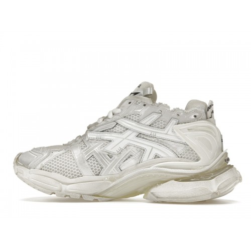 Кроссы Balenciaga Runner Leather Free White - мужская сетка размеров