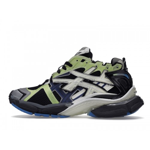 Кроссы Balenciaga Runner Green Blue Black Grey - мужская сетка размеров