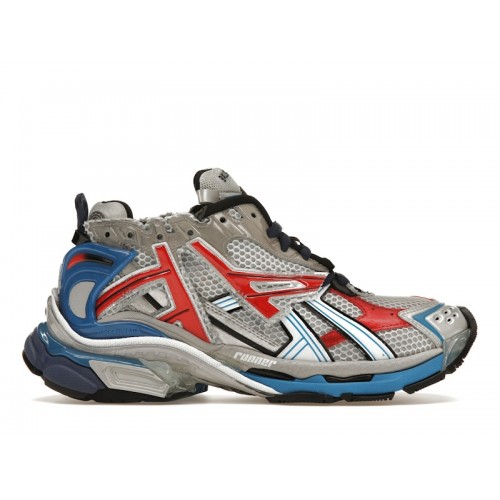 Кроссы Balenciaga Runner Grey Blue Red Black - мужская сетка размеров