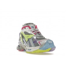 Кроссовки Balenciaga Runner Leather Free Grey Light Purple Neon Yellow White
