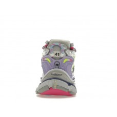 Кроссовки Balenciaga Runner Leather Free Grey Light Purple Neon Yellow White
