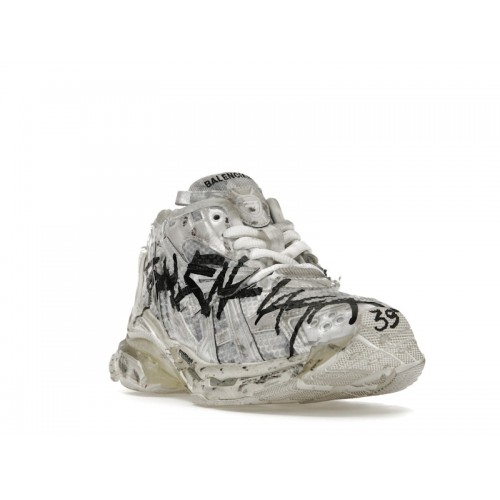 Кроссы Balenciaga Runner Graffiti White - мужская сетка размеров