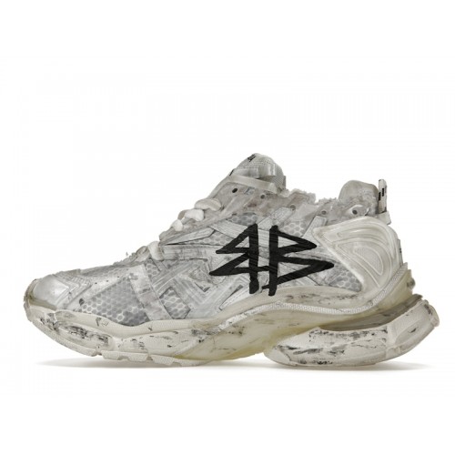 Кроссы Balenciaga Runner Graffiti White - мужская сетка размеров