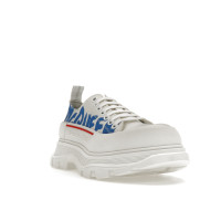 Alexander McQueen Tread Slick Low Lace Up Graffiti White White Blue