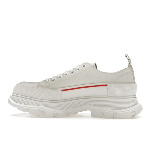 Кроссы Alexander McQueen Tread Slick Low Lace Up Graffiti White White Blue - мужская сетка размеров