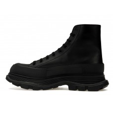 Кроссовки Alexander McQueen Tread Slick Boot Leather Graffiti Black White