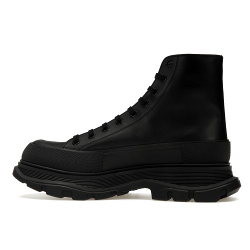 Кроссы Alexander McQueen Tread Slick Boot Leather Graffiti Black White - мужская сетка размеров