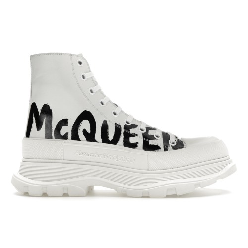 Кроссы Alexander McQueen Tread Slick Boot Graffiti Optic White - мужская сетка размеров