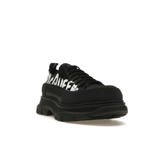 Alexander McQueen Tread Slick Low Lace Up Graffiti Black Black White - мужская сетка размеров