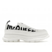 Кроссовки Alexander McQueen Tread Slick Low Lace Up Leather Graffiti White Black White
