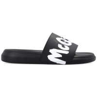 Alexander McQueen Grafitti Logo Slide Black White