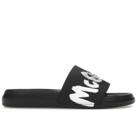 Alexander McQueen Grafitti Logo Slide Black White
