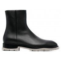 Alexander McQueen Half Leather Boot Black Grey