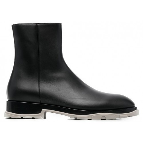 Alexander McQueen Half Leather Boot Black Grey - мужская сетка размеров
