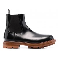 Alexander McQueen Leather Chelsea Boots Black Brown