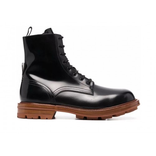 Alexander McQueen Leather Boots Black Brown - мужская сетка размеров