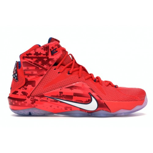 Кроссы Nike LeBron 12 Independence Day - мужская сетка размеров