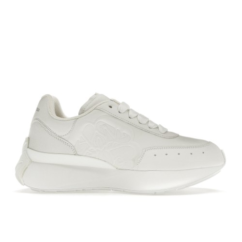 Кроссы Alexander McQueen Sprint Runner White White (W) - женская сетка размеров