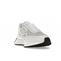 Женские кроссовки Alexander McQueen Sprint Runner White Glitter (W)