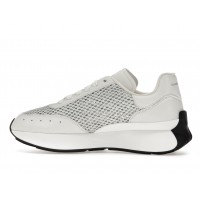 Женские кроссовки Alexander McQueen Sprint Runner White Glitter (W)