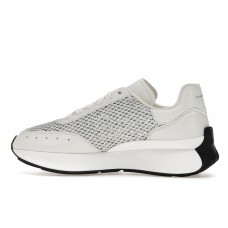 Женские кроссовки Alexander McQueen Sprint Runner White Glitter (W)
