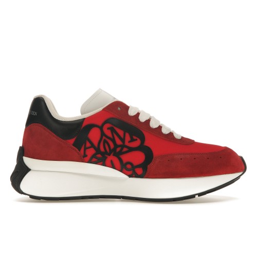 Кроссы Alexander McQueen Sprint Runner Lust Red - мужская сетка размеров