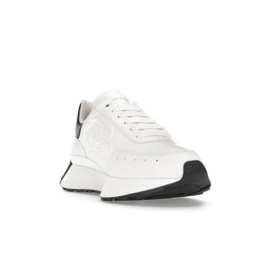 Кроссы Alexander McQueen Sprint Runner White Black - мужская сетка размеров
