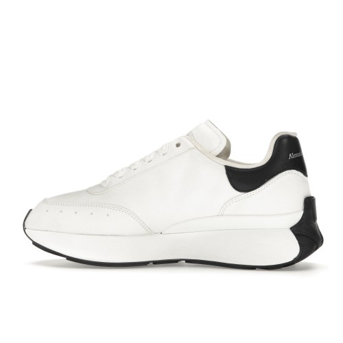 Кроссы Alexander McQueen Sprint Runner White Black - мужская сетка размеров