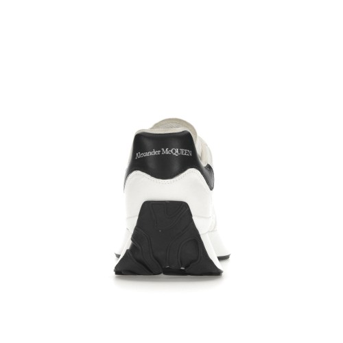 Кроссы Alexander McQueen Sprint Runner White Black - мужская сетка размеров