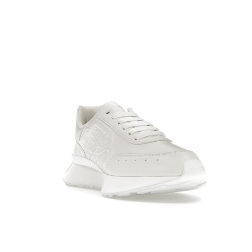 Кроссы Alexander McQueen Sprint Runner Triple White - мужская сетка размеров