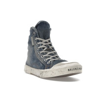 Balenciaga Paris High Top Blue Destroyed Denim
