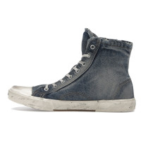 Balenciaga Paris High Top Blue Destroyed Denim