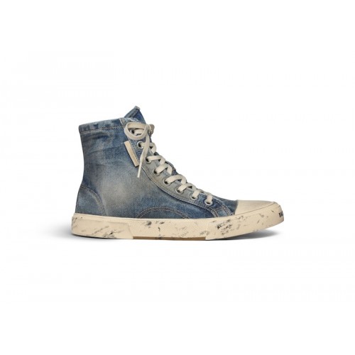Balenciaga Paris High Top Blue Destroyed Denim - мужская сетка размеров