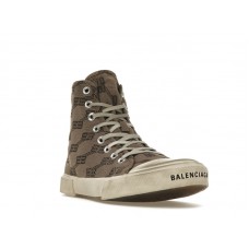 Balenciaga Paris High Top BB Monogram Dark Beige Brown
