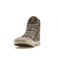 Balenciaga Paris High Top BB Monogram Dark Beige Brown
