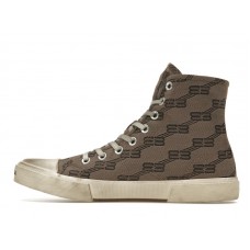 Balenciaga Paris High Top BB Monogram Dark Beige Brown