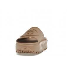 Женские Gucci GG Oversize Slide Sandal Interlocking G Light Brown (W)