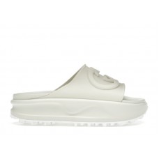 Женские Gucci GG Oversize Slide Sandal Interlocking G Off White (W)