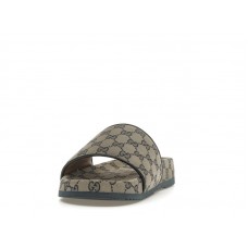 Gucci GG Slide Sandal Beige Blue Monogram
